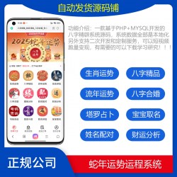 2025蛇年运势测算系统/流年运势运程/宝宝取名/塔罗占卜/姻缘测算/多合一版本包安装